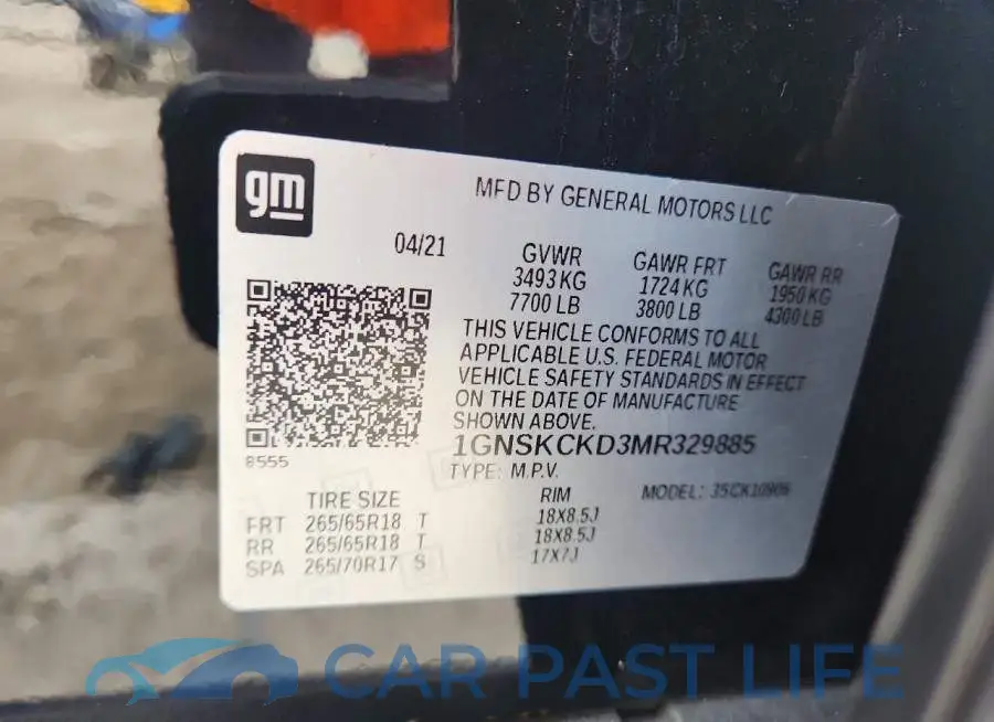 1GNSKCKD3MR329885# 13