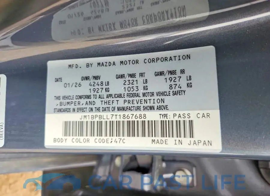 JM1BPBLL7T1867688# 12