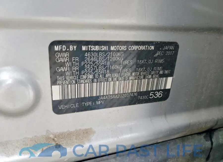 JA4AT5AA2JZ037476# 12