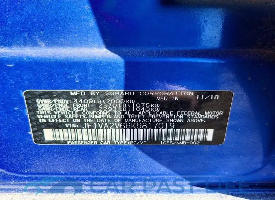 JF1VA2V66K9817019# 12