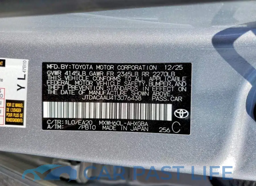 JTDACAAU4T3076438# 12