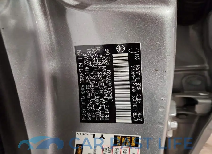 JTDACACU7R3036084# 12
