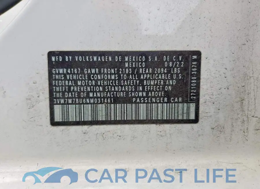 3VW7M7BU6NM031461# 13