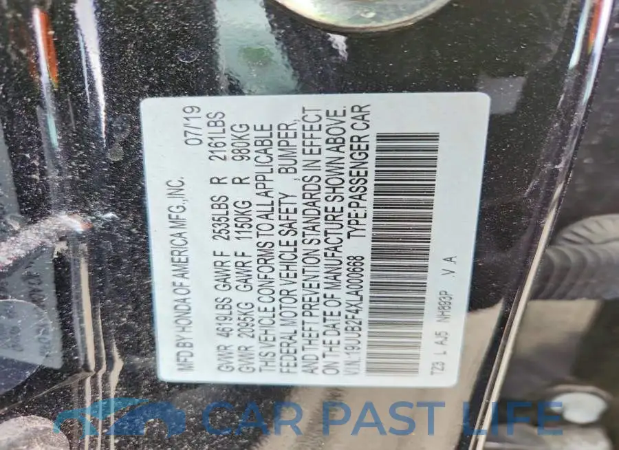 19UUB2F4XLA000668# 12