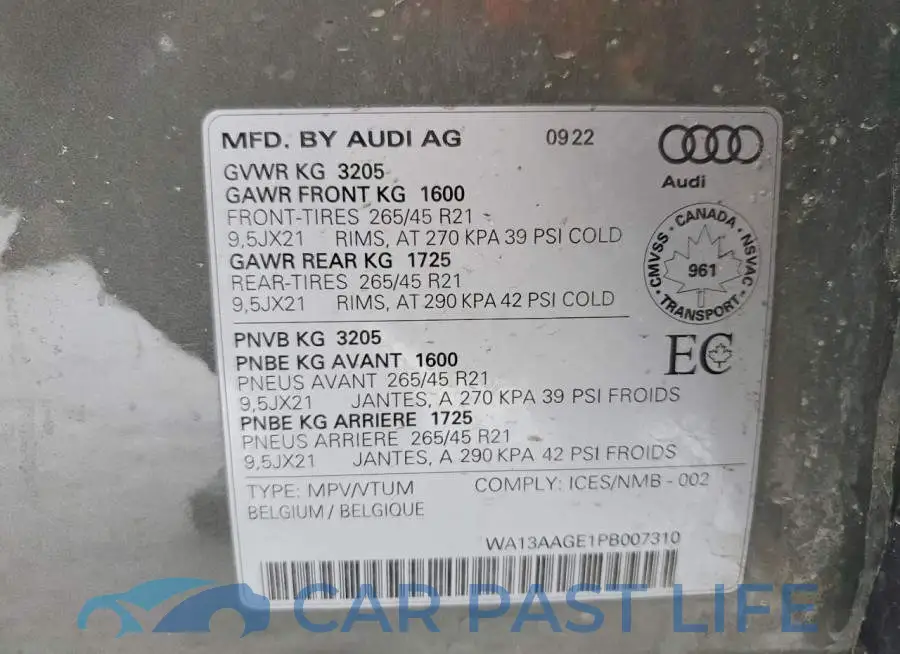 WA13AAGE1PB007310# 12