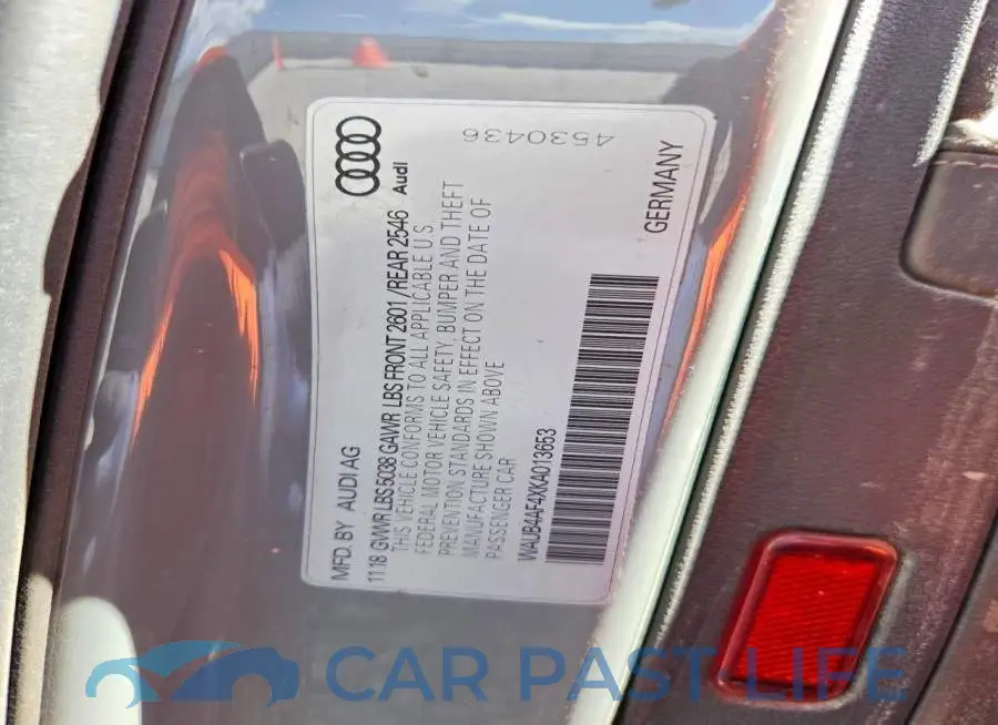 WAUB4AF4XKA013653# 12