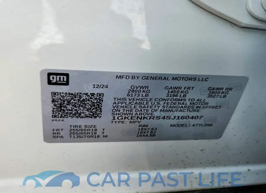 1GKENKRS4SJ160407# 13