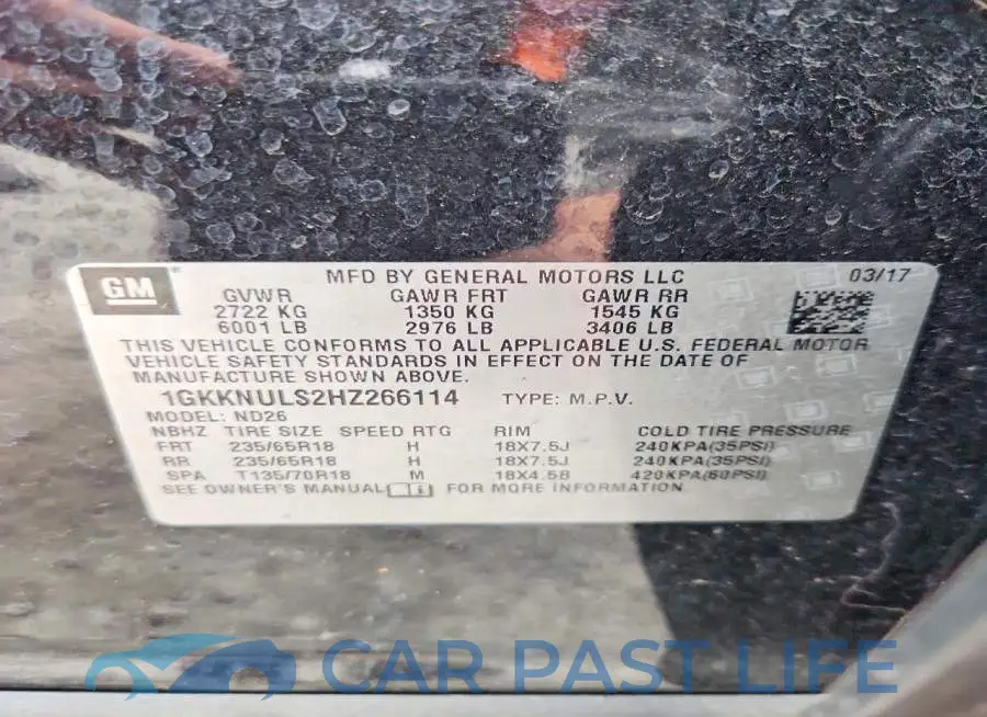 1GKKNULS2HZ266114# 13