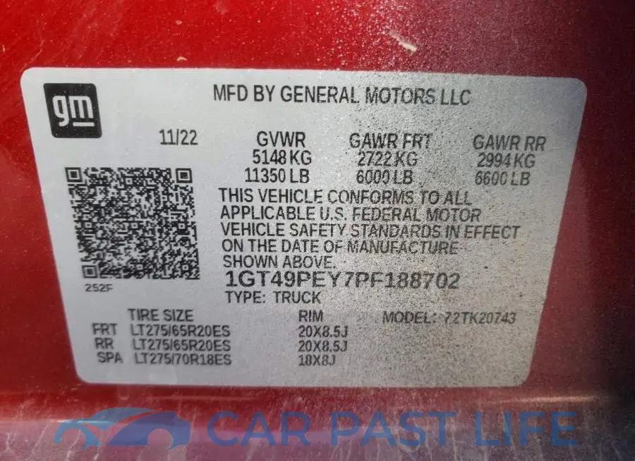 1GT49PEY7PF188702# 12