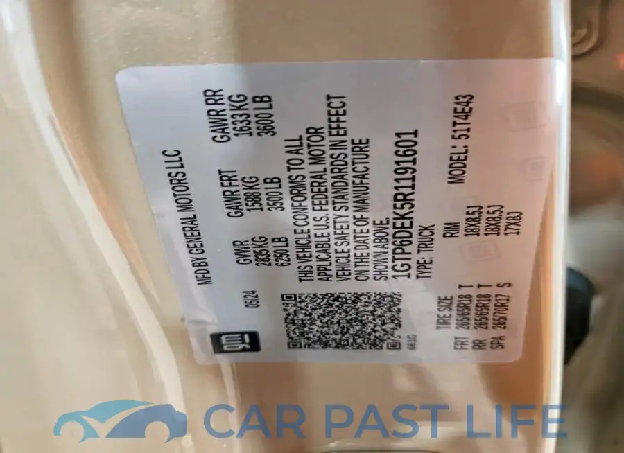 1GTP6DEK5R1191601# 12