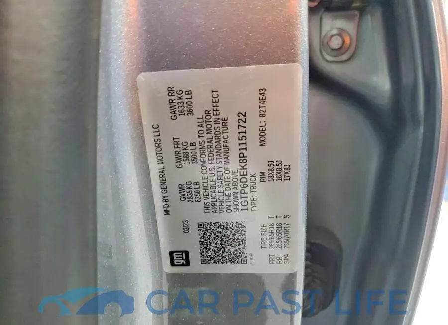 1GTP6DEK8P1151722# 12