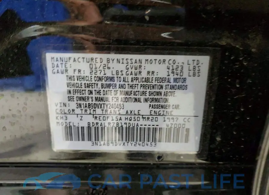 3N1AB9DVXTY240453# 12