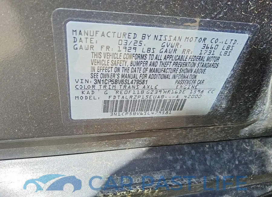3N1CP5BV6SL479581# 13