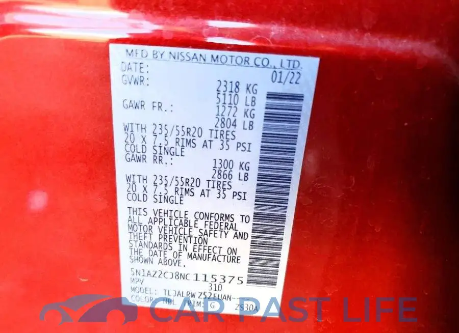 5N1AZ2CJ8NC115375# 13
