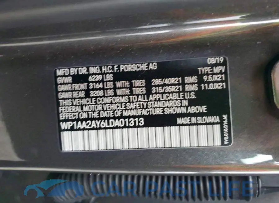 WP1AA2AY6LDA01313# 13