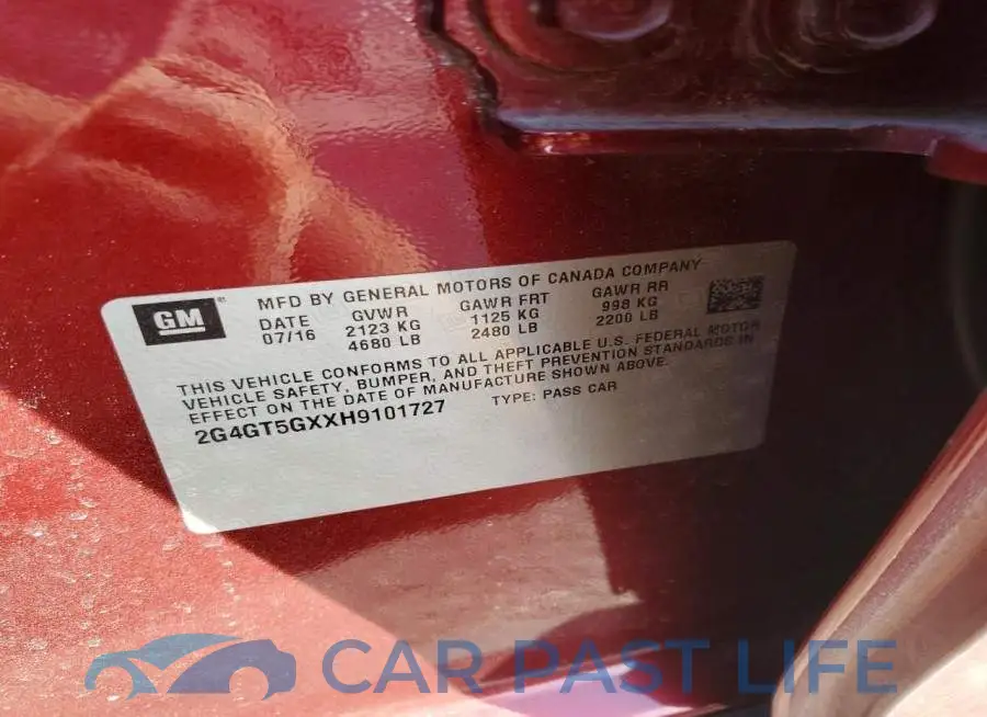 2G4GT5GXXH9101727# 12