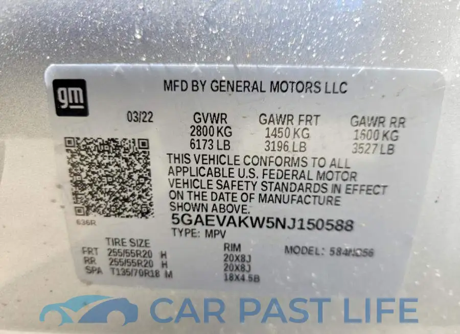 5GAEVAKW5NJ150588# 14