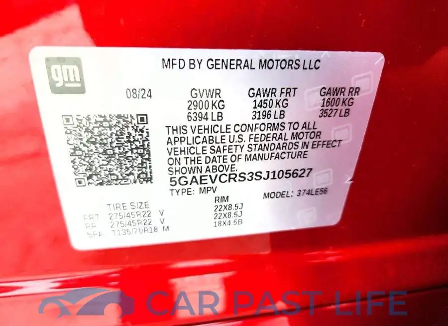 5GAEVCRS3SJ105627# 14