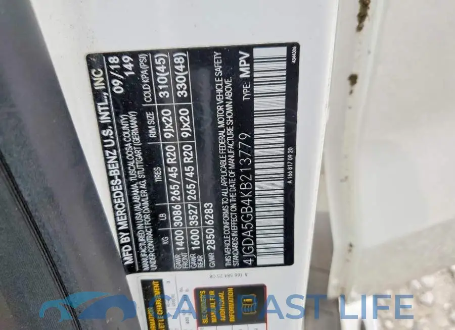 4JGDA5GB4KB213779# 13