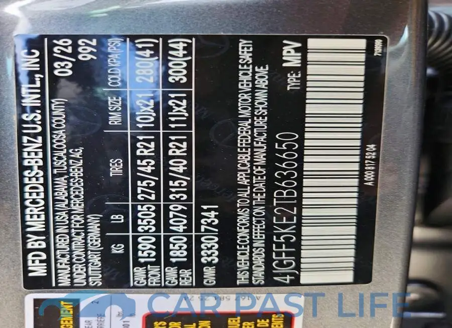 4JGFF5KE2TB636650# 13