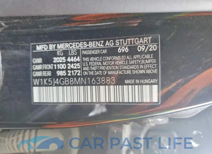 W1K5J4GB8MN163883# 12
