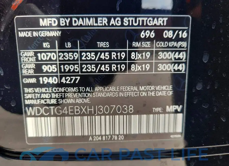 WDCTG4EBXHJ307038# 13