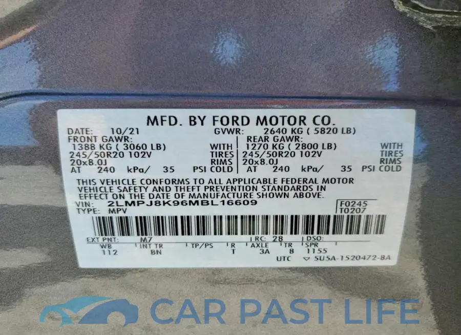 2LMPJ8K96MBL16609# 13