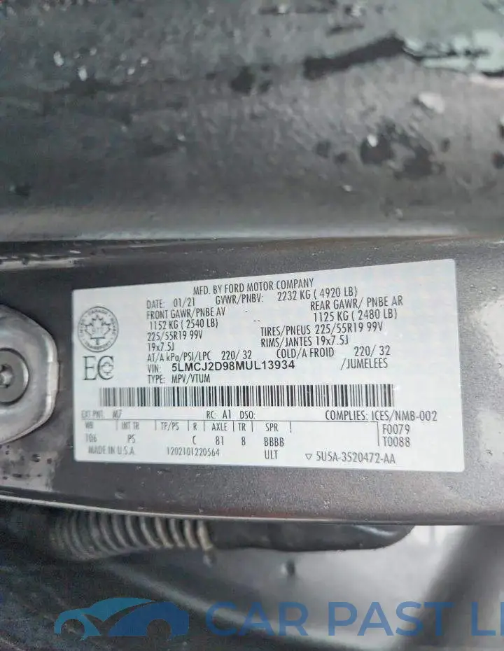 5LMCJ2D98MUL13934# 13