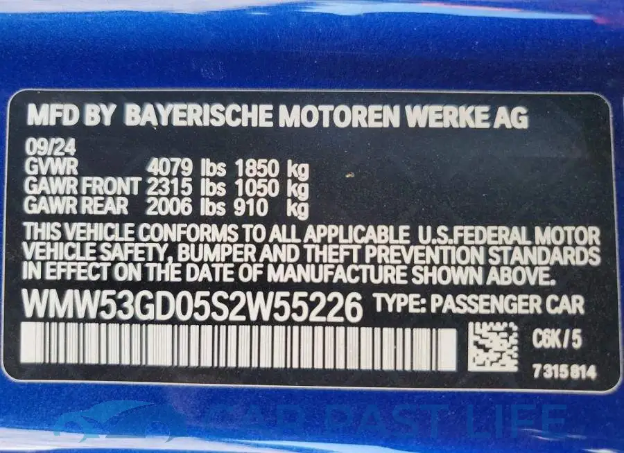 WMW53GD05S2W55226# 12