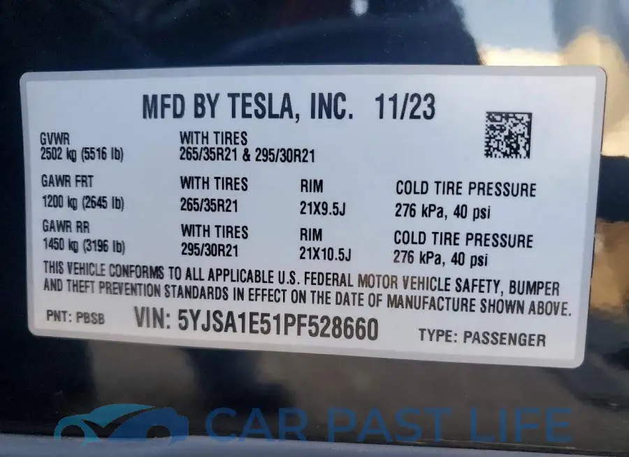 5YJSA1E51PF528660# 12
