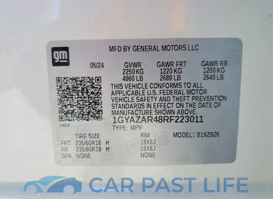 1GYAZAR48RF223011# 14