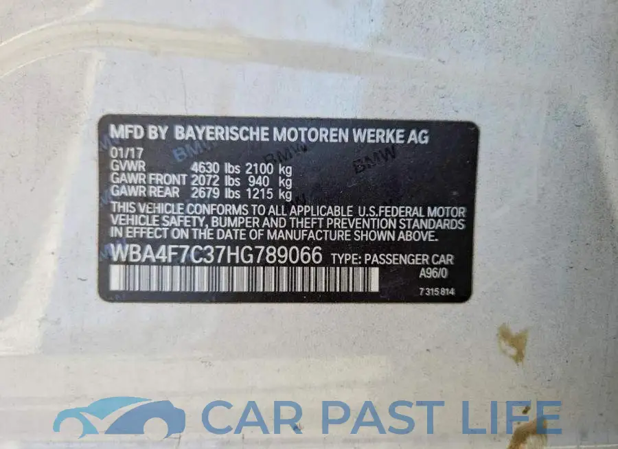 WBA4F7C37HG789066# 12