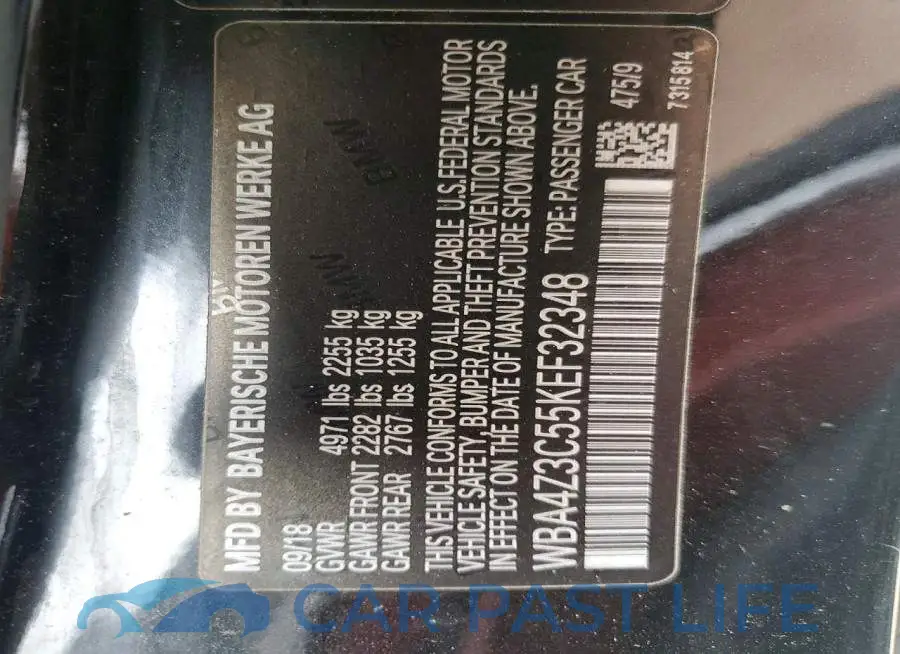 WBA4Z3C55KEF32348# 12