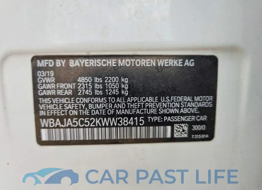 WBAJA5C52KWW38415# 12