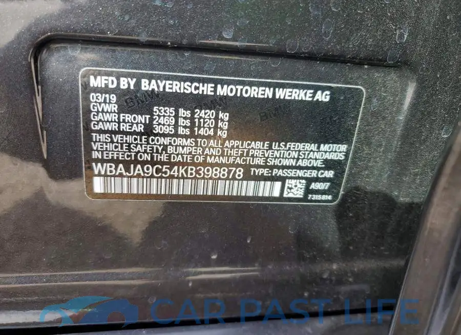 WBAJA9C54KB398878# 12