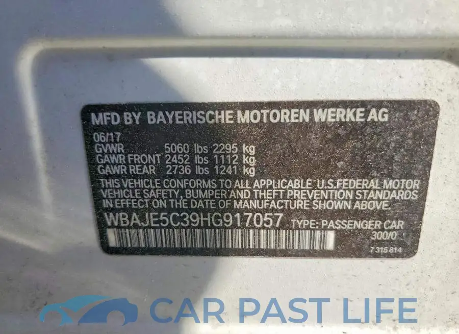 WBAJE5C39HG917057# 12
