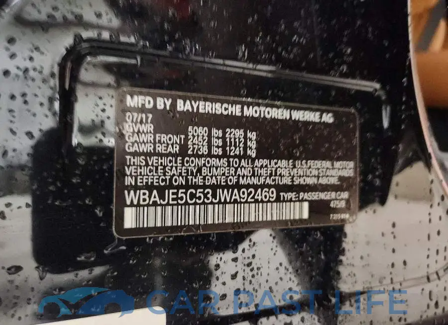 WBAJE5C53JWA92469# 12
