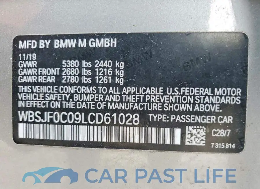 WBSJF0C09LCD61028# 12
