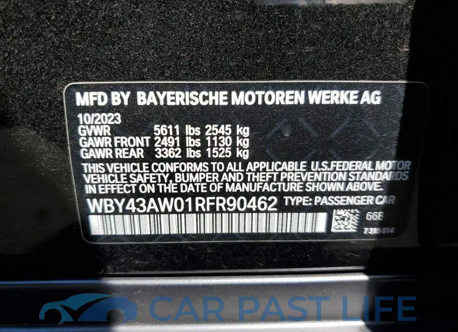 WBY43AW01RFR90462# 12