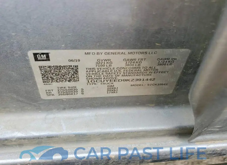 1GCUYEED9KZ391442# 12