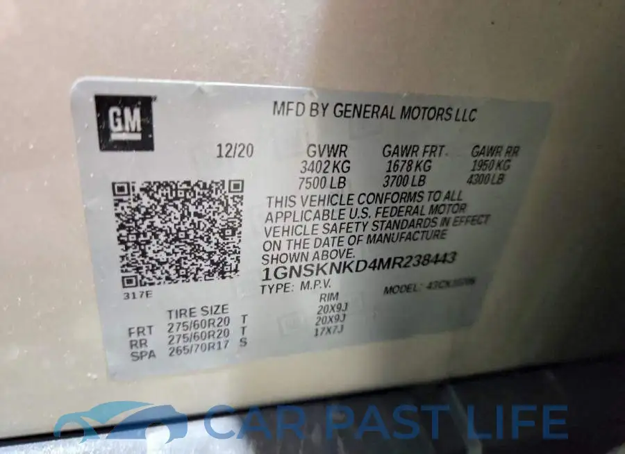 1GNSKNKD4MR238443# 13