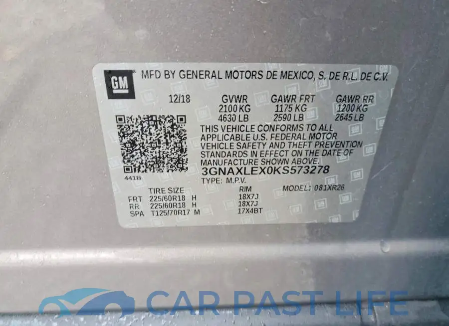 3GNAXLEX0KS573278# 13