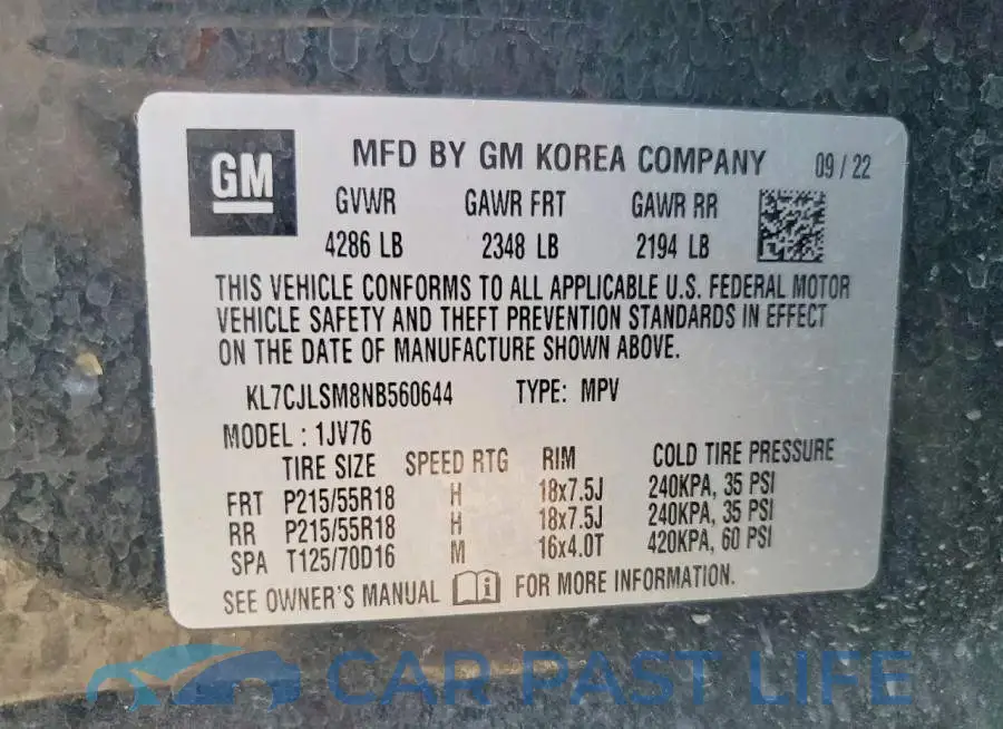 KL7CJLSM8NB560644# 13