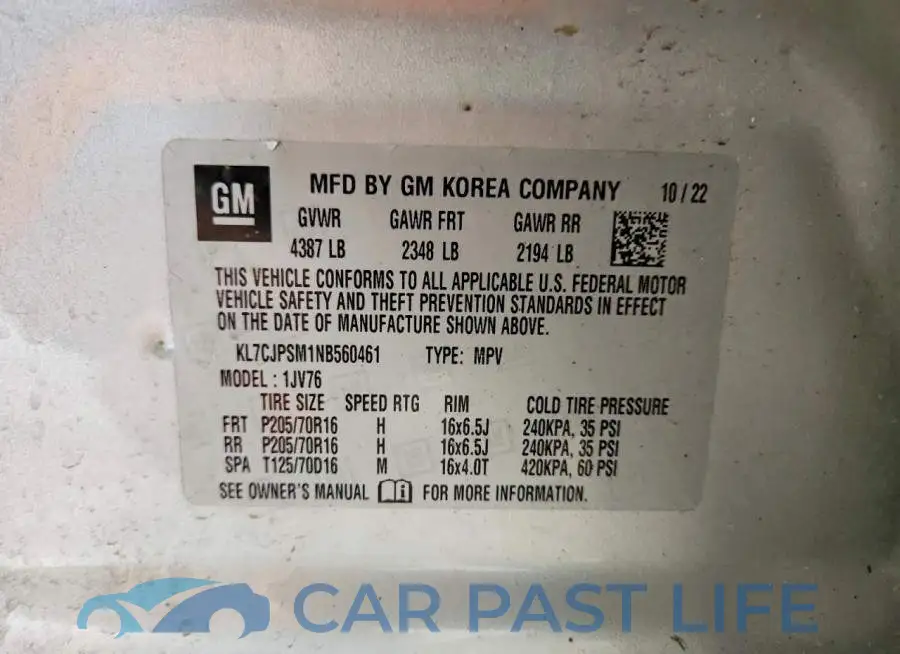 KL7CJPSM1NB560461# 13