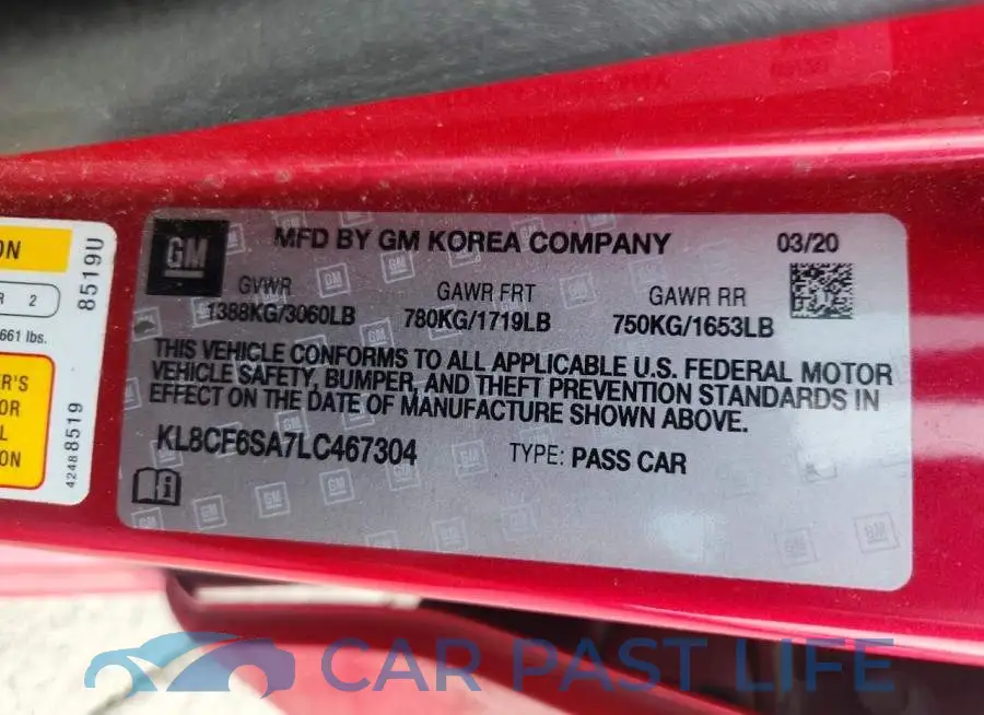 KL8CF6SA7LC467304# 12