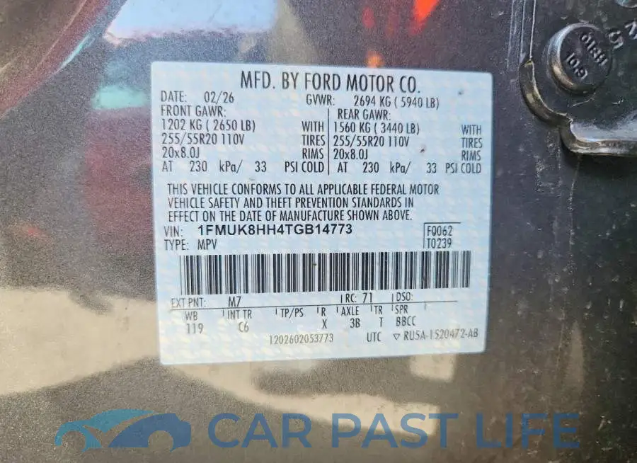 1FMUK8HH4TGB14773# 13