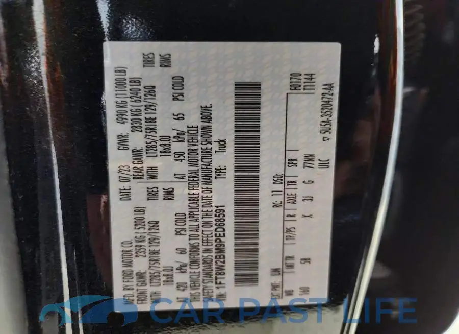 1FT8W2BM9PED68591# 13