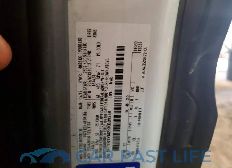 1FTYR1YM2KKB09248# 12
