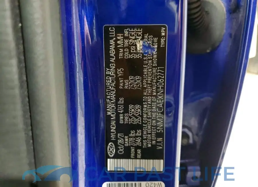 5NMJFCAEXNH062771# 13