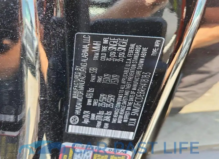 5NMJFCDE8RH418183# 13